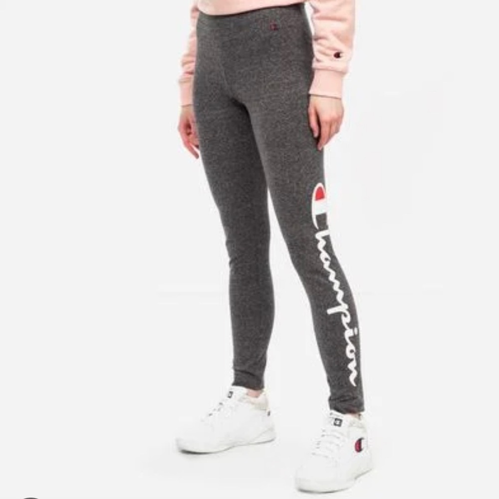 Champion Girls Large Grey Active Athletic Performance Stretch Leggings Size L